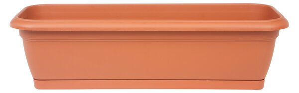Cassetta portafiori con riserva in plastica colore terracotta H 12 x L 30