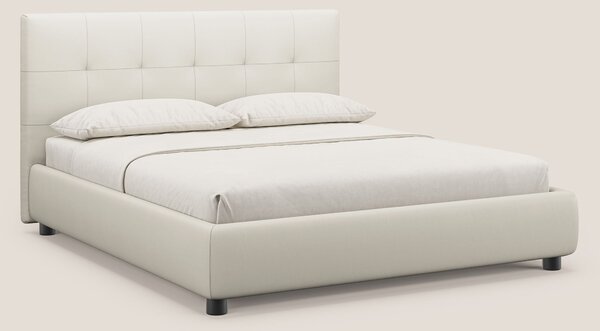 Minato letto imbottito contenitore con testata trapuntata in ecopelle