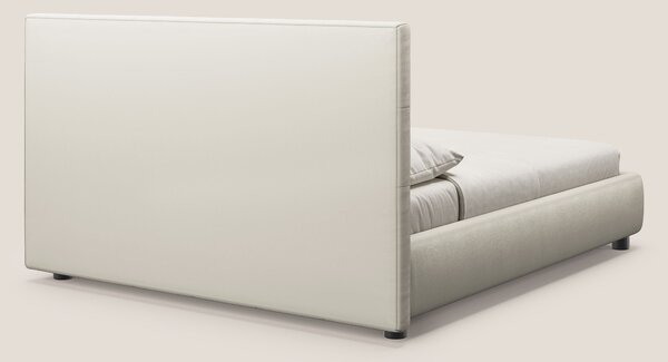 Minato letto imbottito contenitore con testata trapuntata in ecopelle