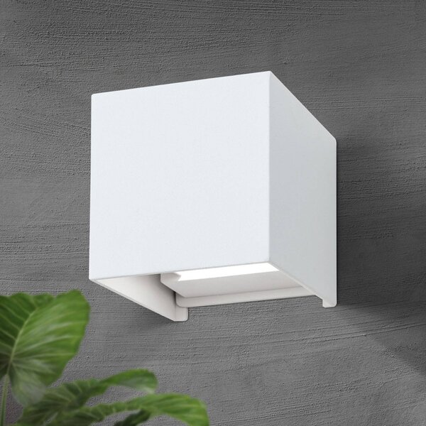 ORION Applique da esterni a LED Cube, Bianco / Opale, Alluminio, Moderno, Applique LED da esterni
