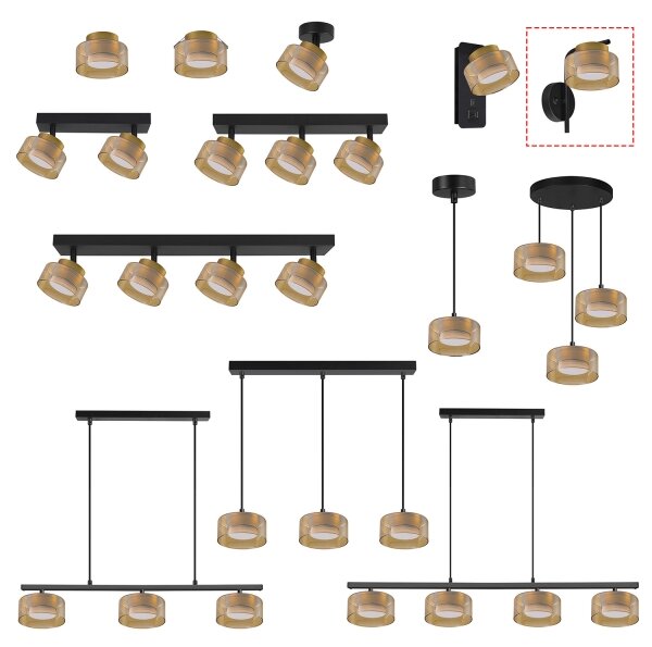 Brilagi - LED Lampada da parete AURA LUX 1xGX53/30W/230V nero/oro