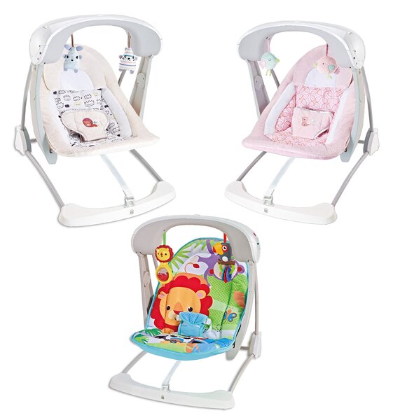 Altalena dondolo oscillante con Musica per Bambini 65x63x49 cm in Acciaio e Poliestere Baby Dreams