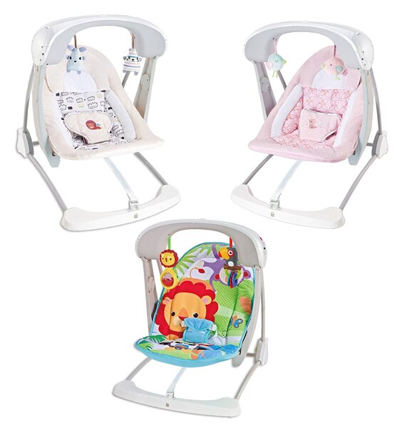 Altalena dondolo oscillante con Musica per Bambini 65x63x49 cm in Acciaio e Poliestere Baby Dreams