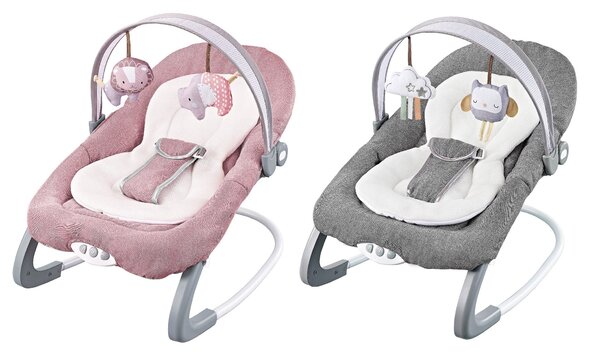 Sdraietta Dondolo con Musica per Bambini 60x68x42 cm in Acciaio e Poliestere Baby Soft