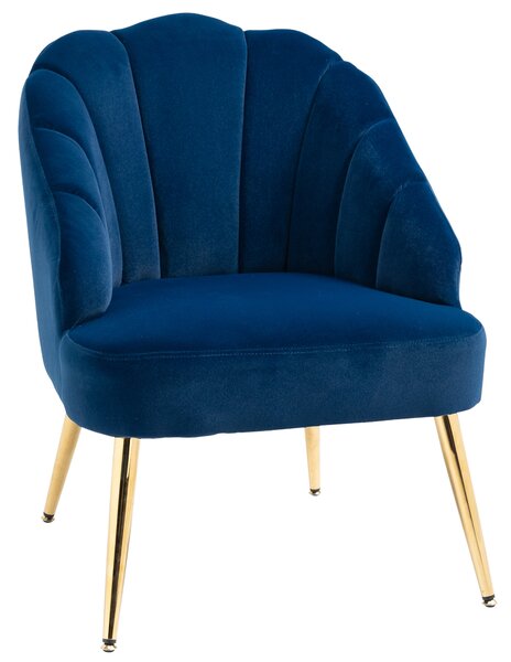 Poltrona Imbottita 63x65x84 cm in Velluto Blu