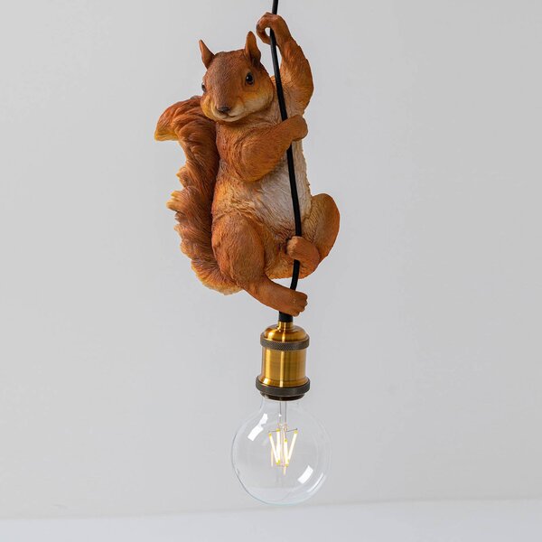KARE Lampada a sospensione Squirrel, dimmerabile, Marrone / Ruggine, Soggiorno / Sala da pranzo, Plastica, Moderno, Lampada a sospensione