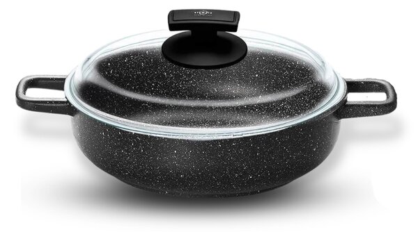 Tegame con Coperchio in Vetro Antiaderente 2 Manici Ø20 cm Olympia Hard Cook