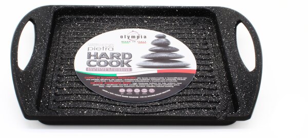 Vassoio Grill Quadrato Antiaderente 2 Maniglie 25x25 cm Olympia Hard Cook