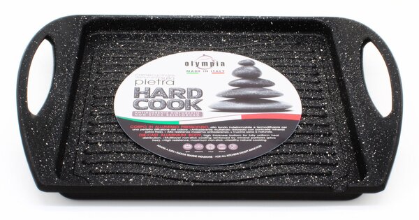 Vassoio Grill Quadrato Antiaderente 2 Maniglie 25x25 cm Olympia Hard Cook
