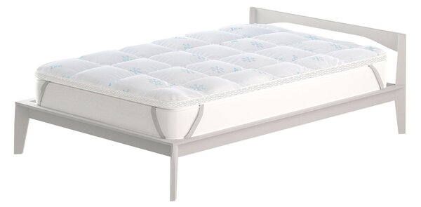 Topper Double Face Matrimoniale Trapuntato 300 gr/mq con Elastici Ice Refrigerante Bianco