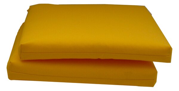 Set 2 Cuscini per Sedia da Giardino 40x40x5 cm in Dralon Allegro Giallo