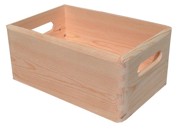 Contenitore Box Salvaspazio Sovrapponibile 30x20x14 cm in Legno di Pino Naturale