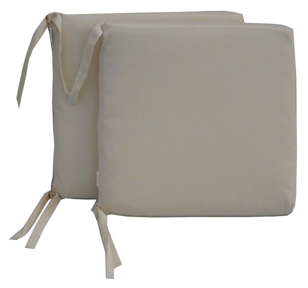 Set 2 Cuscini per Sedia da Giardino 40x40x5 cm in Dralon Allegro Ecru