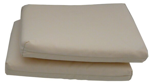 Set 2 Cuscini per Sedia da Giardino 40x40x5 cm in Dralon Allegro Ecru