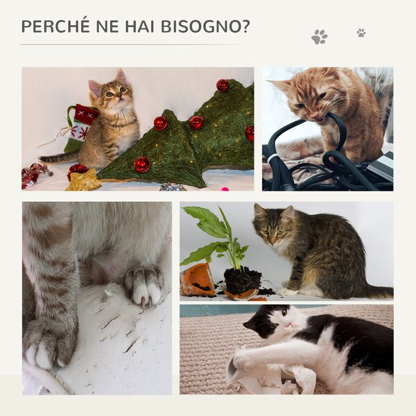 PawHut Tiragraffi per Gatti Albero con Cuccia Lettino Sospeso e Scale 2 in Peluche Gioco e Rilassamento Giorgio|Aosom