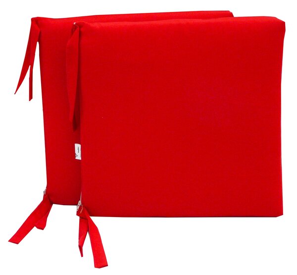 Set 2 Cuscini per Sedia da Giardino 45x45x5 cm in Dralon Allegro Rosso