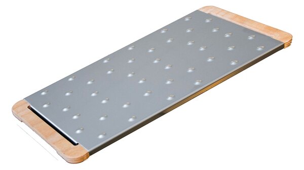 Tagliere da Cucina 48X21,5 cm In Legno e Acciaio Giusto