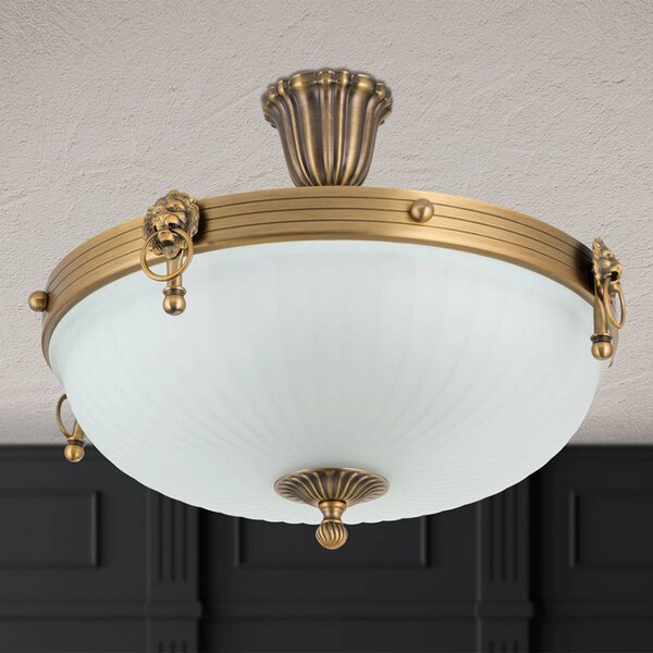 ORION Plafoniera soffitto Rocca, dimmerabile, Bronzo / Ottone antico, Soggiorno / Sala da pranzo, Metallo, Antico, Plafoniera