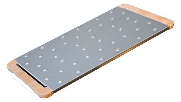 Tagliere da Cucina 48X21,5 cm In Legno e Acciaio Giusto