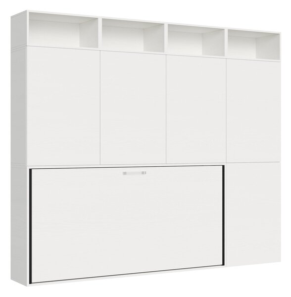 Letto Singolo a Scomparsa Composizione B Kando H226,7 Bianco Frassino