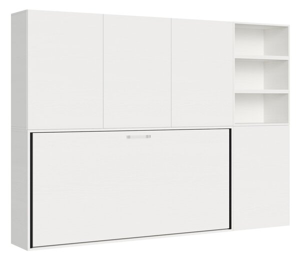 Letto Singolo a Scomparsa Composizione F Kando H194,4 Bianco Frassino