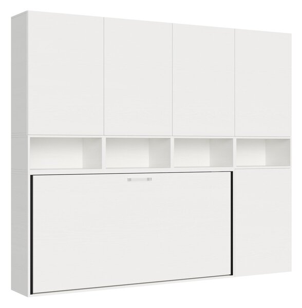 Letto Singolo a Scomparsa Composizione C Kando H226,7 Bianco Frassino