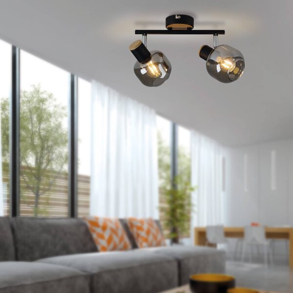 Näve Plafoniera soffitto 1350122, dimmerabile, Nero, Corridoio, Vetro, Moderno, Plafoniera