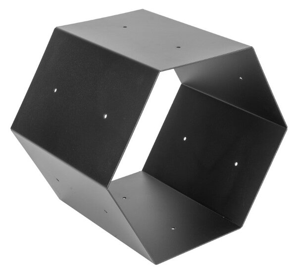 Portalegna per Camino 40x30x35cm in Ferro Verniciato Nero Opaco