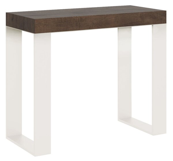 Consolle Allungabile 90-300x40x77 cm Tecno Cemento telaio Bianco