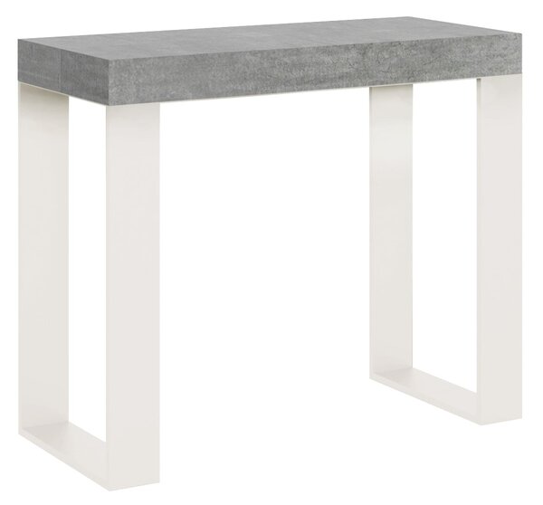 Consolle Allungabile 90-196x40x77 cm Tecno Small Noce telaio Bianco