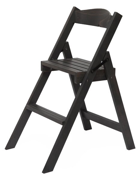 Sedia Scala Pieghevole 51x41xh75 cm in Legno Faggio Massello Grigio Scuro