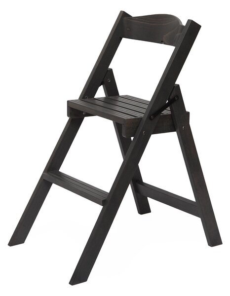 Sedia Scala Pieghevole 51x41xh75 cm in Legno Faggio Massello Grigio Scuro