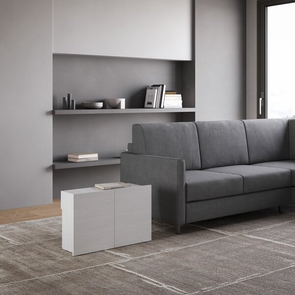 Panca Allungabile Inferiore 72-300x26x45 cm Evolve Bianco Frassino