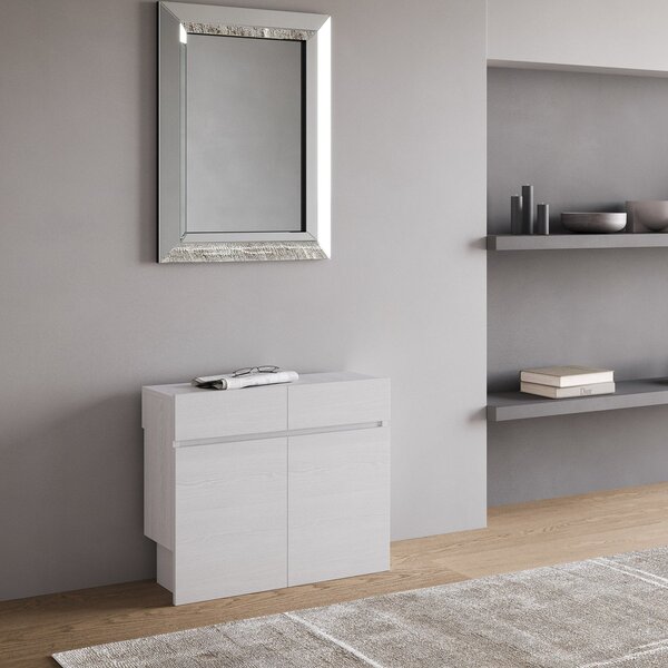 Panche Allungabili Inferiore e Superiore 72-300x26x60 cm Evolve Bianco Frassino