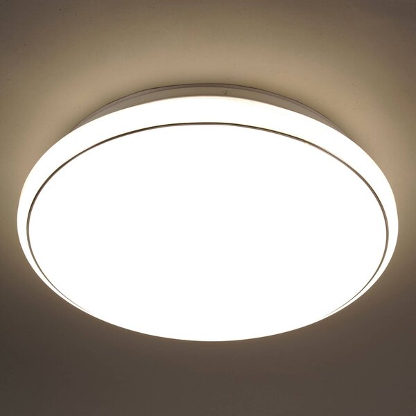 JUST LIGHT. GmbH Plafoniera a LED Jupiter, dimmerabile, Bianco / Opale, Soggiorno / Sala da pranzo, Plastica, Moderno, Plafoniera LED