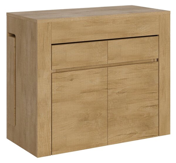 Consolle Tavolo Allungabile 90-302x42x75 cm Evolve Quercia Natura con Panca Inferiore e Superiore