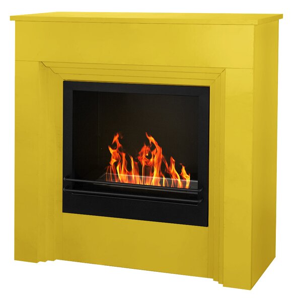 Camino a Bioetanolo da Pavimento 96x35xH96 cm Bellini Giallo
