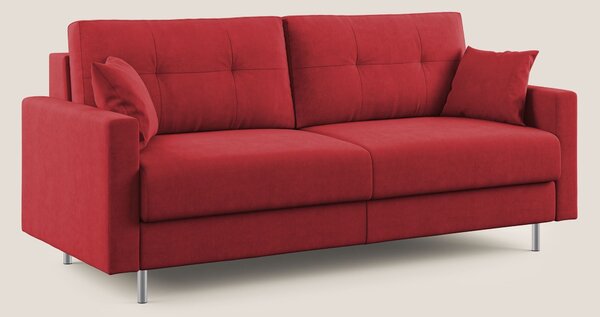 Megan divano letto matrimoniale in microfibra smacchiabile T11 rosso