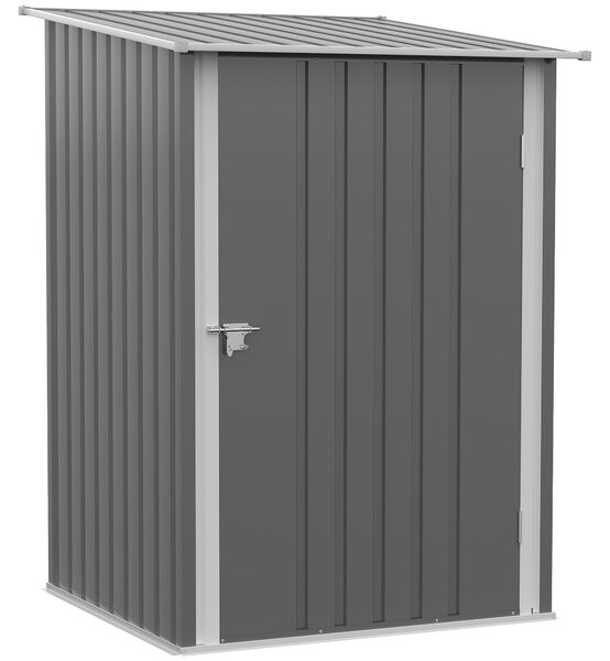 Casetta Box da Giardino 100x103x160cm in Acciaio Galvanizzato Grigio