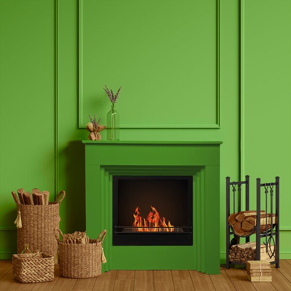 Camino a Bioetanolo da Pavimento 96x35xH96 cm Bellini Verde