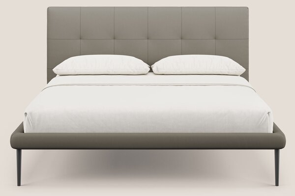 Midori letto imbottito trapuntato in ecopelle con piedini alti T04 tal