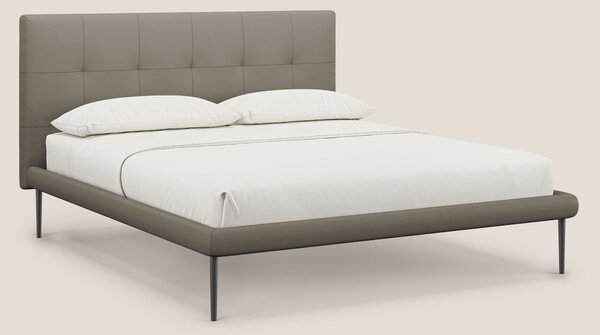 Midori letto imbottito trapuntato in ecopelle con piedini alti T04 tal