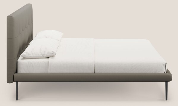 Midori letto imbottito trapuntato in ecopelle con piedini alti T04 tal