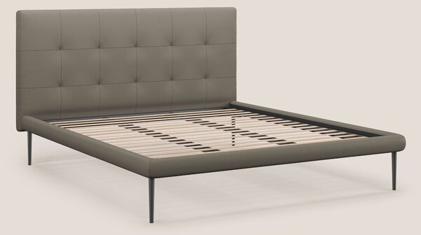 Midori letto imbottito trapuntato in ecopelle con piedini alti T04 tal