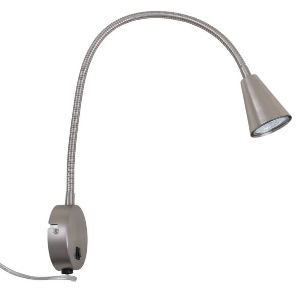 Briloner Applique da parete a LED Tusa, Alluminio / Grigio / Zincato, Camera da letto, Metallo, Moderno, Applique a LED