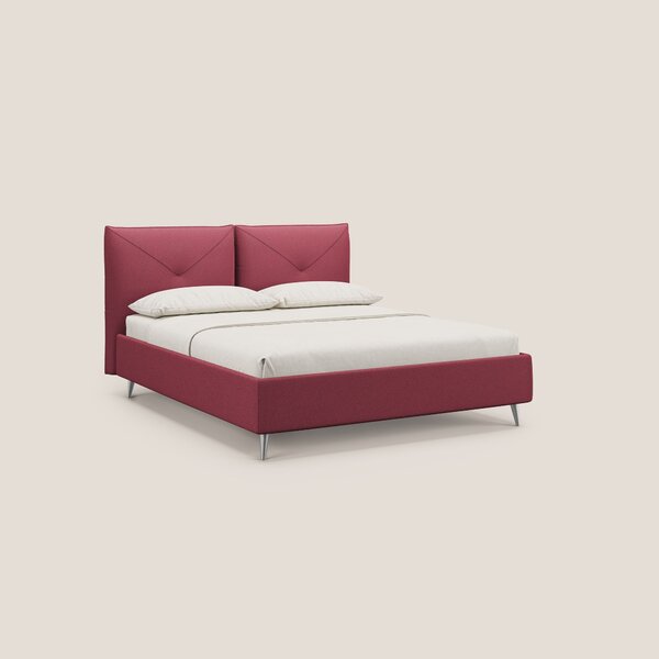 Adone letto imbottito contenitore a doppia pannellatura in bouclet imp