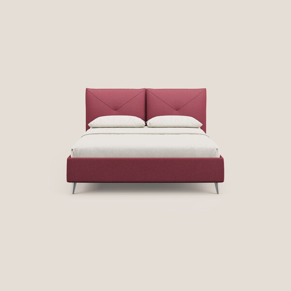 Adone letto imbottito contenitore a doppia pannellatura in bouclet imp