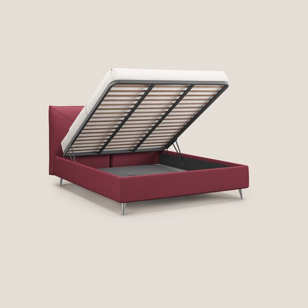 Adone letto imbottito contenitore a doppia pannellatura in bouclet imp