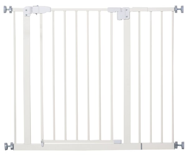 Cancelletto di Sicurezza per Cani Montaggio a Pressione Chiusura Automatica 76,2A cm Bianco