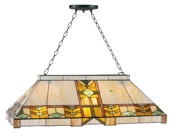 Clayre&Eef Lampada a sospensione Tiffany EDDART, dimmerabile, Multicolore, Soggiorno / Sala da pranzo, Vetro, Tiffany, Lampada a sospensione